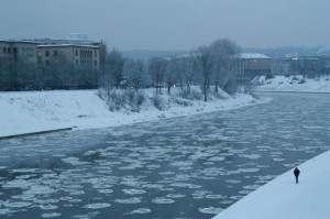Frozen river Neris