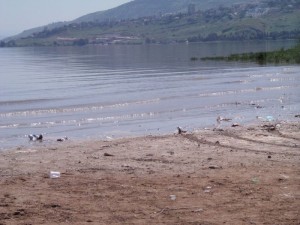 Trash at a private beach