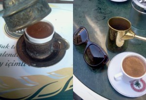 Cyprus coffee in a fancy way: one Turkish and one Greek [click on the image to enlarge it]