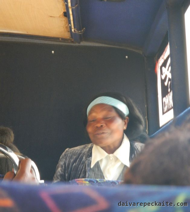 How many people can she convert on a bus?