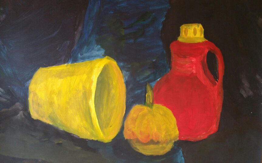Packaging items — acrylic painting