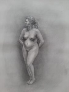 Standing nude, shaded in pencil
